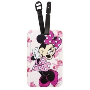 NWT PVC luggage tag Minnie Mouse with pink bows